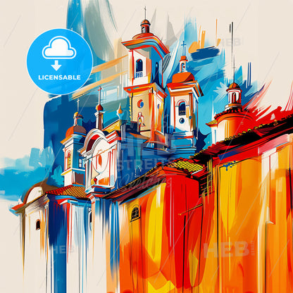Vibrant Cuiaba, Brazil - A Painting Of A Building