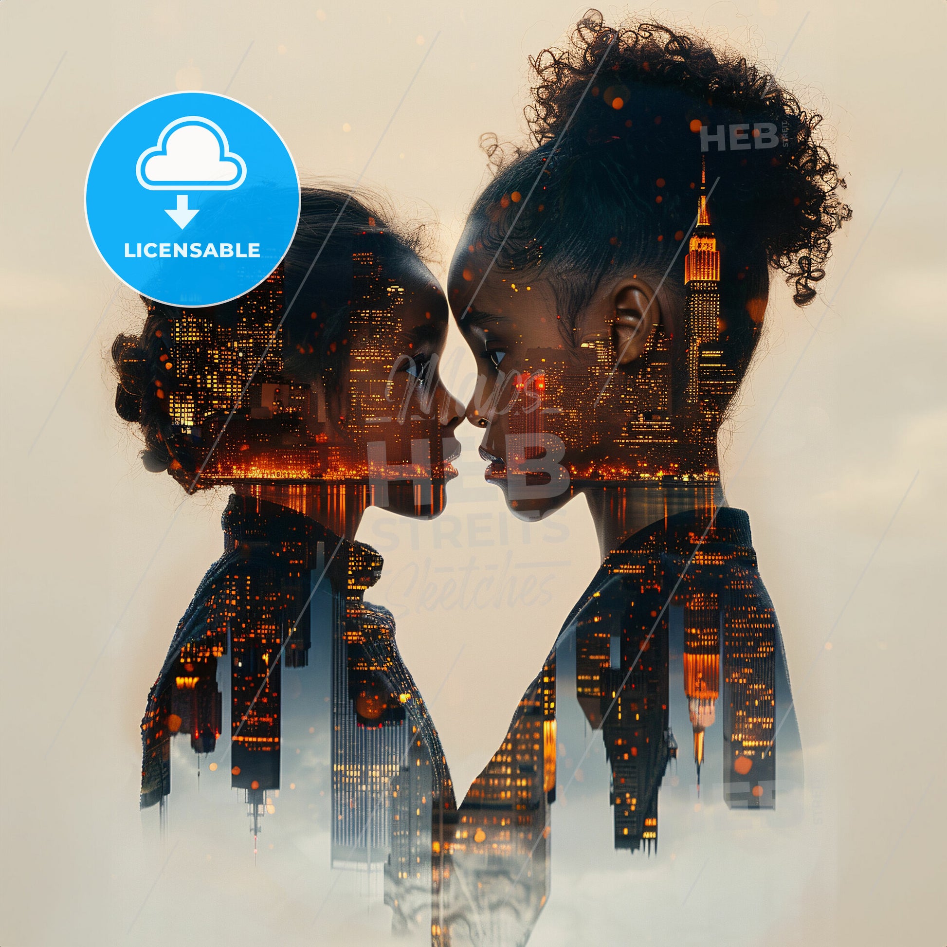 Cultural Synergies: Bridging Worlds - A double exposure of two girls