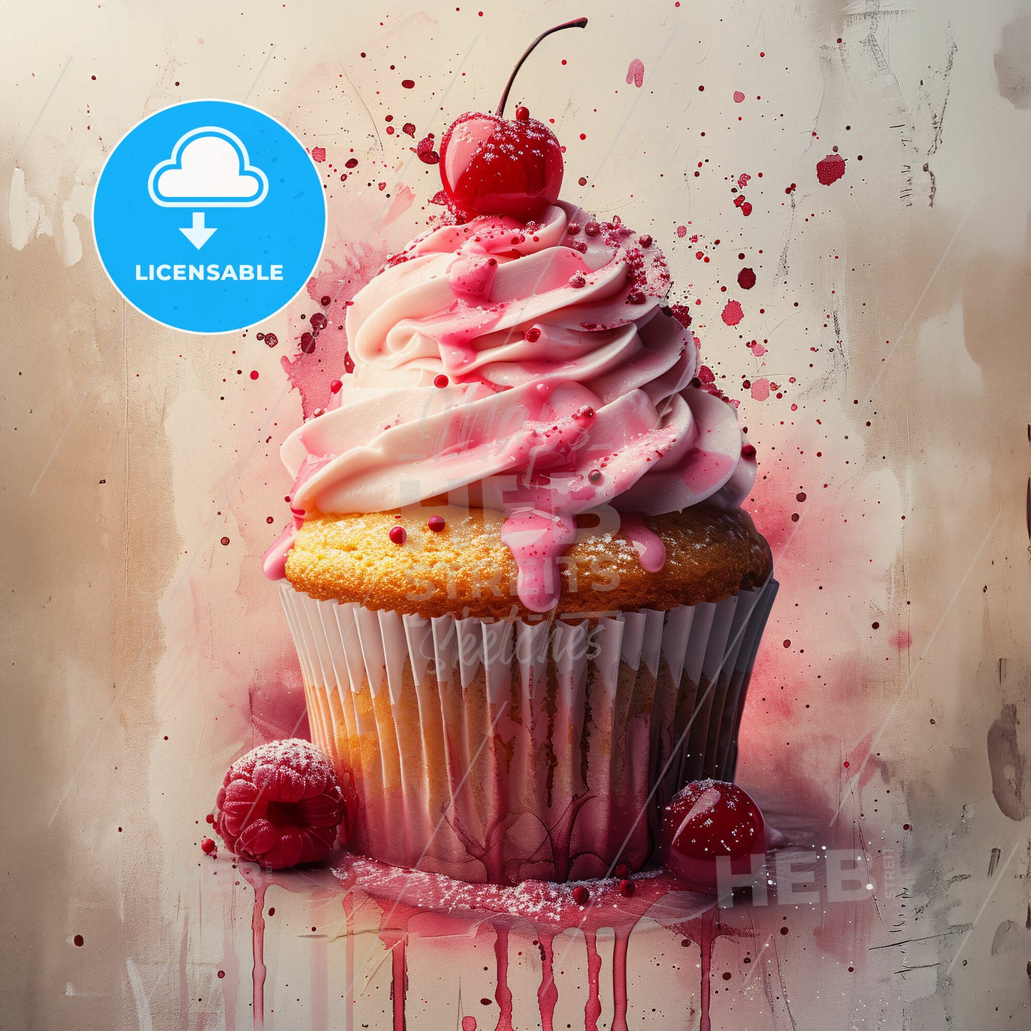 Cupcake Castle: A Sweet Sovereign - A cupcake with frosting and cherry on top