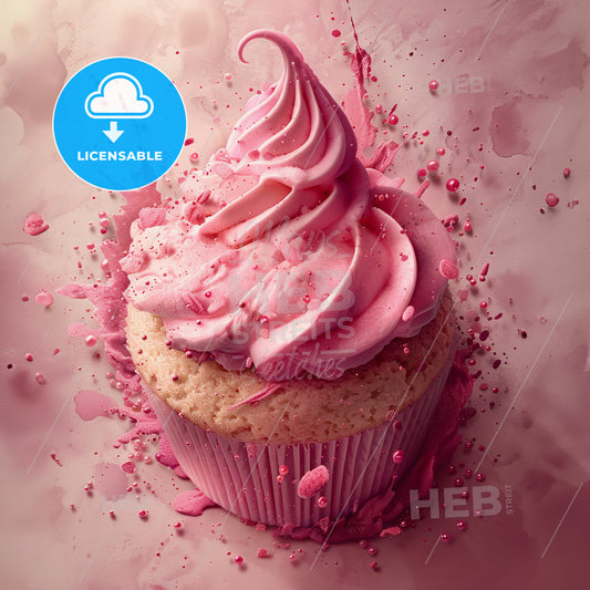 Cupcake Castle: A Sweet Sovereign - A cupcake with pink frosting