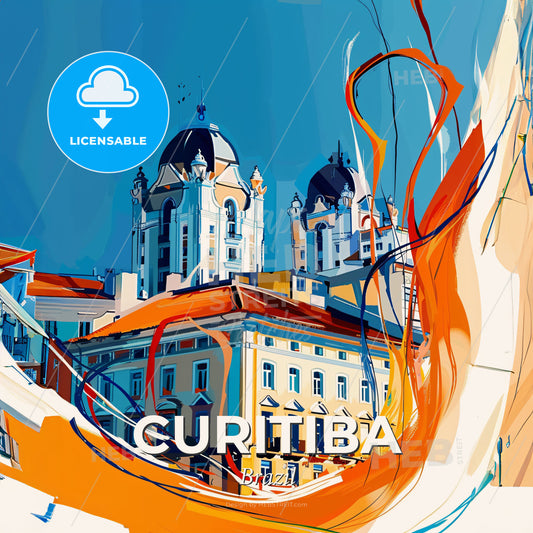 Vibrant Curitiba, Brazil - A Building With A Dome On Top - Square format print template