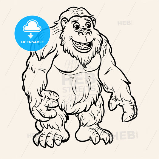Cute Bigfoot - A Cartoon Of A Gorilla