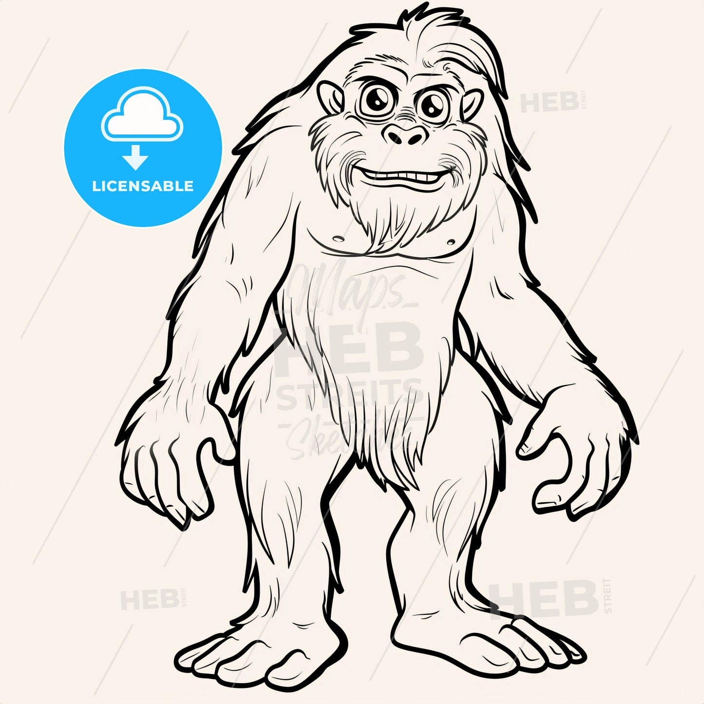 bigfoot face drawing easy