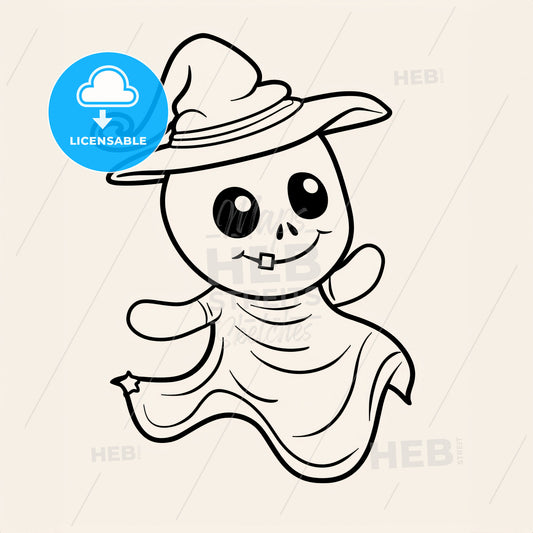 Cute Ghost - A Cartoon Of A Ghost