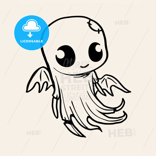 Cute Ghost - A Cartoon Of A Ghost