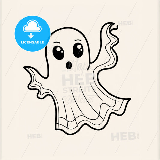 Cute Ghost - A Cartoon Of A Ghost