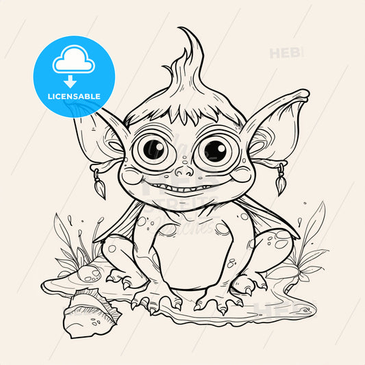Cute Goblin - A Cartoon Of A Monster