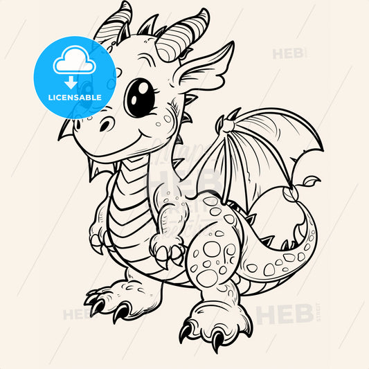 Cute Mythical Dragon - A Cartoon Of A Dragon