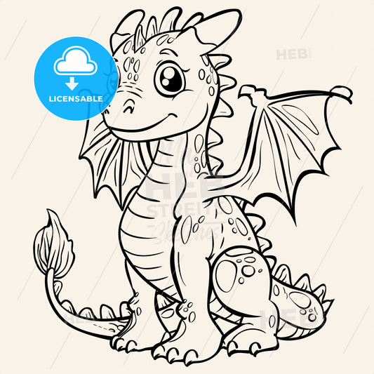 Cute Mythical Dragon - A Cartoon Of A Dragon