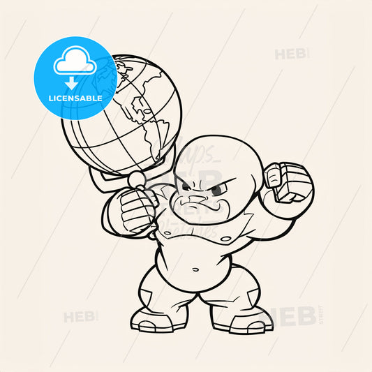 Cute Titan (Like Atlas - A Cartoon Of A Man Holding A Globe