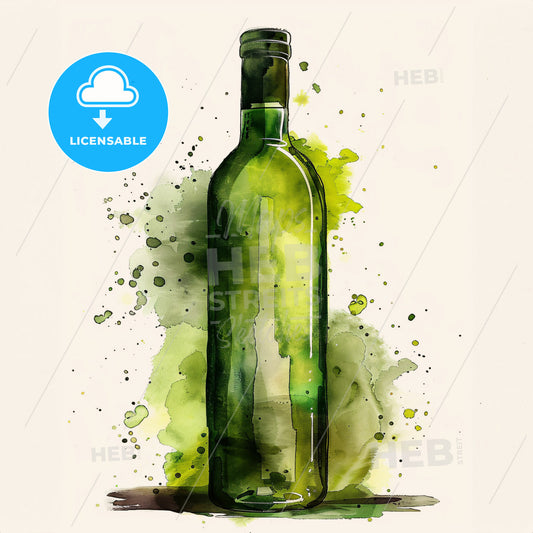 A Watercolor Of A Bottle