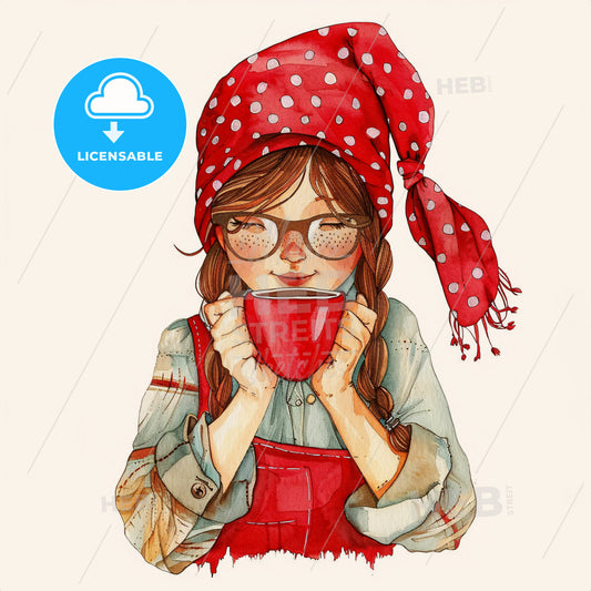 A Girl Holding A Cup