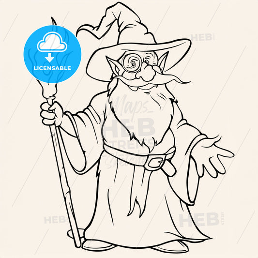 Cute Wizard - A Cartoon Of A Wizard