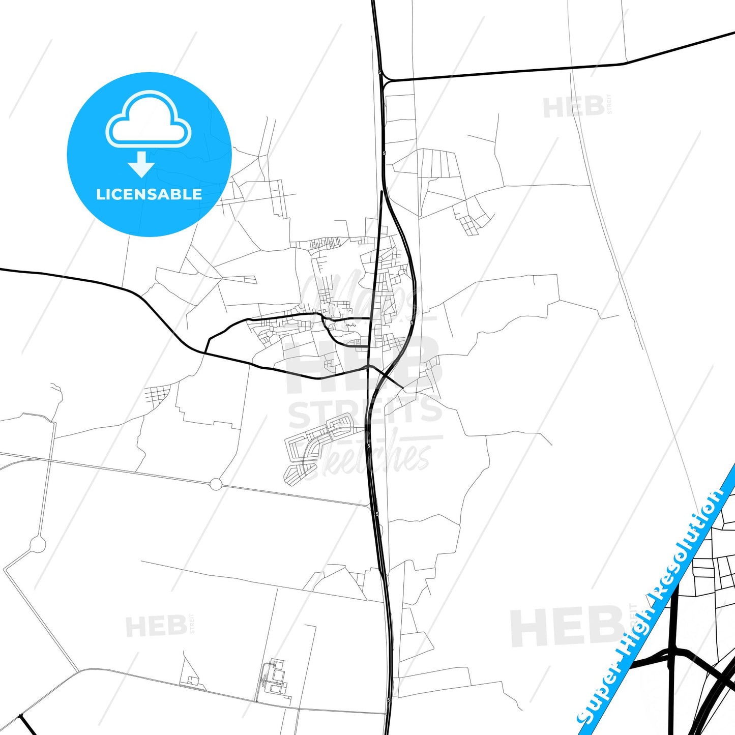 Dahaban, Saudi Arabia Light Map with Street Names, City Names, and Districts