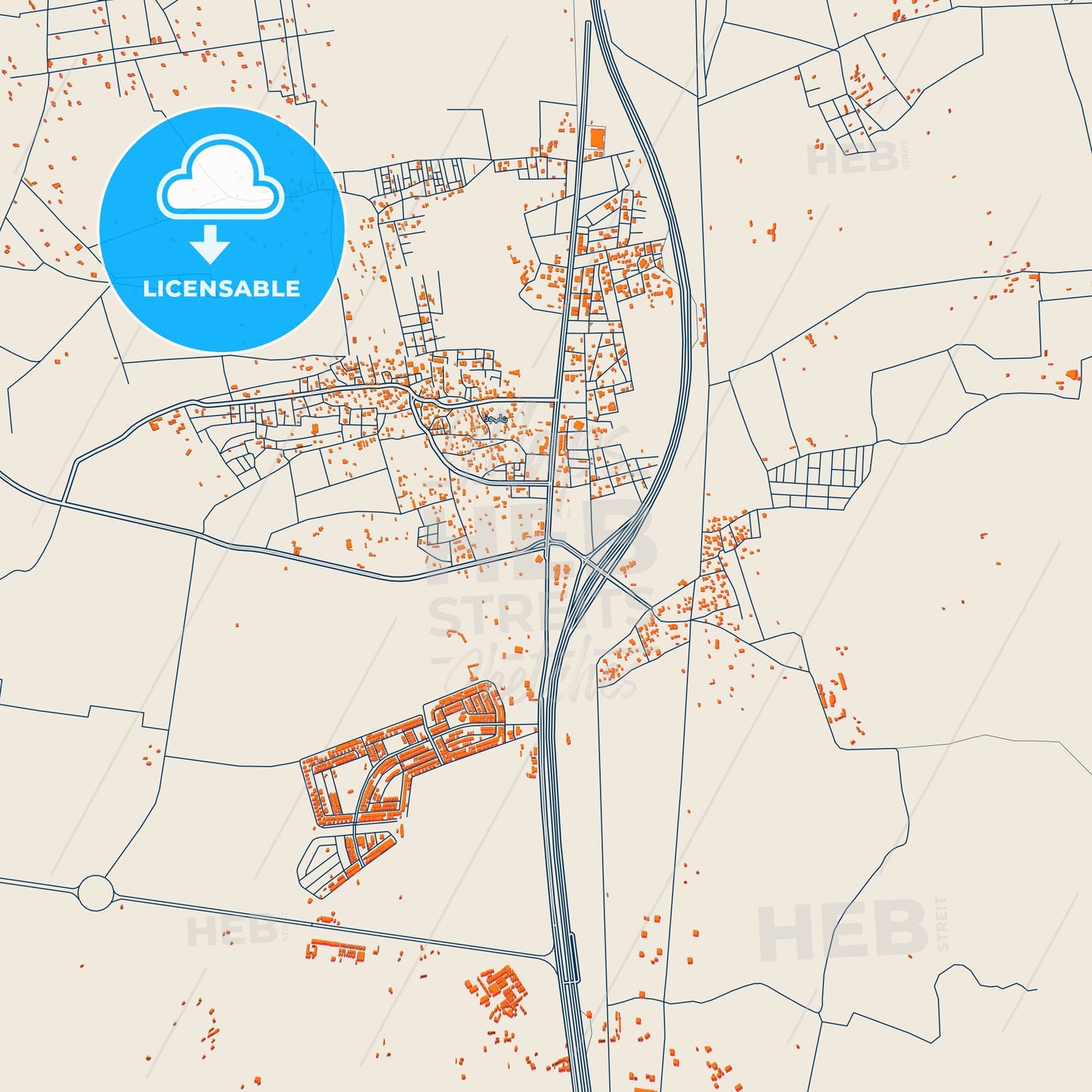 Colorful Dahaban Street Map with Labels and Buildings