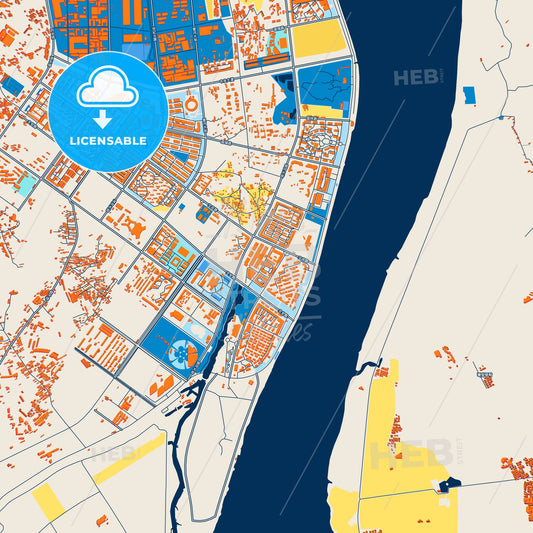 Colorful Dandong Street Map with Labels and Buildings