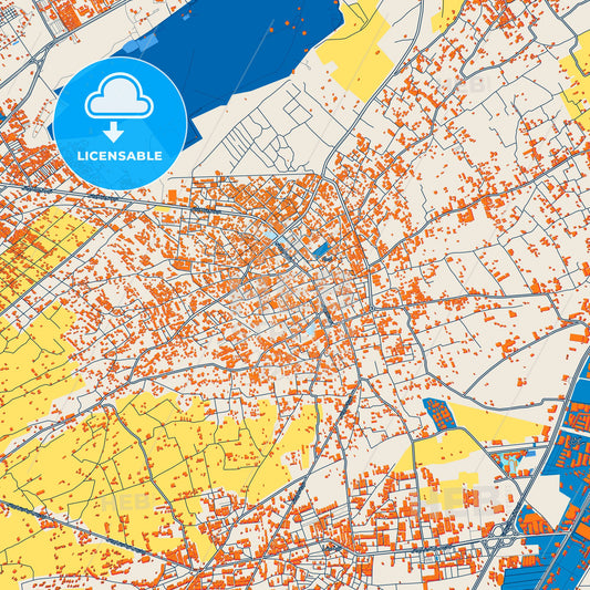 Colorful Darayya Street Map with Labels and Buildings