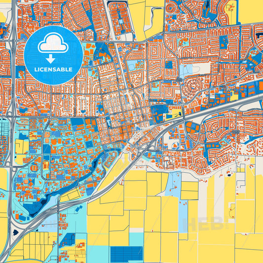 Colorful Davis Street Map with Labels and Buildings