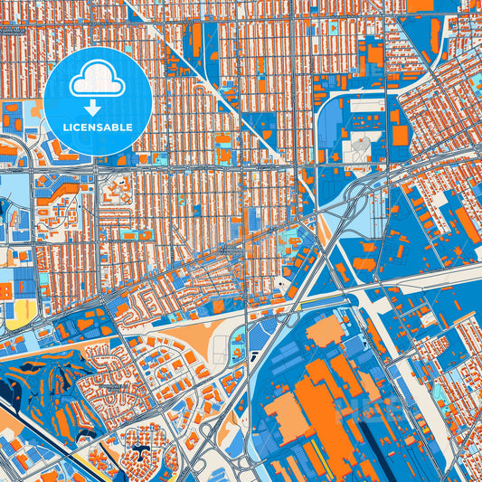 Colorful Dearborn Street Map with Labels and Buildings