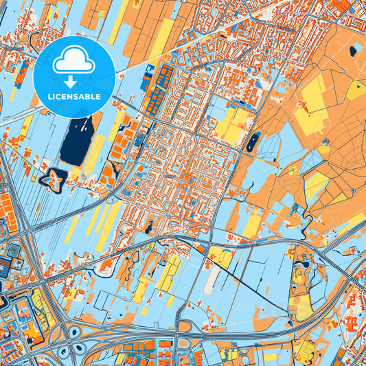 Colorful De Bilt Street Map with Labels and Buildings