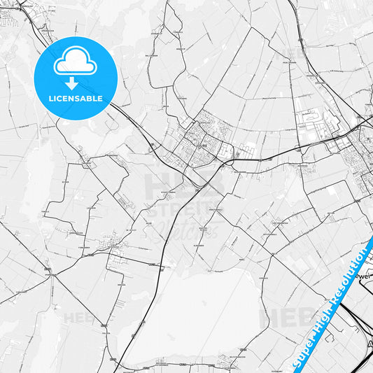 De Fryske Marren, Netherlands light map with streetnames, citynames and districts