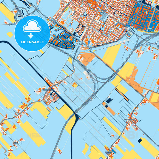 Colorful De Fryske Marren Street Map with Labels and Buildings