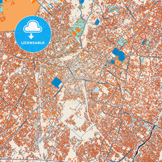 Colorful Dehradun Street Map with Labels and Buildings