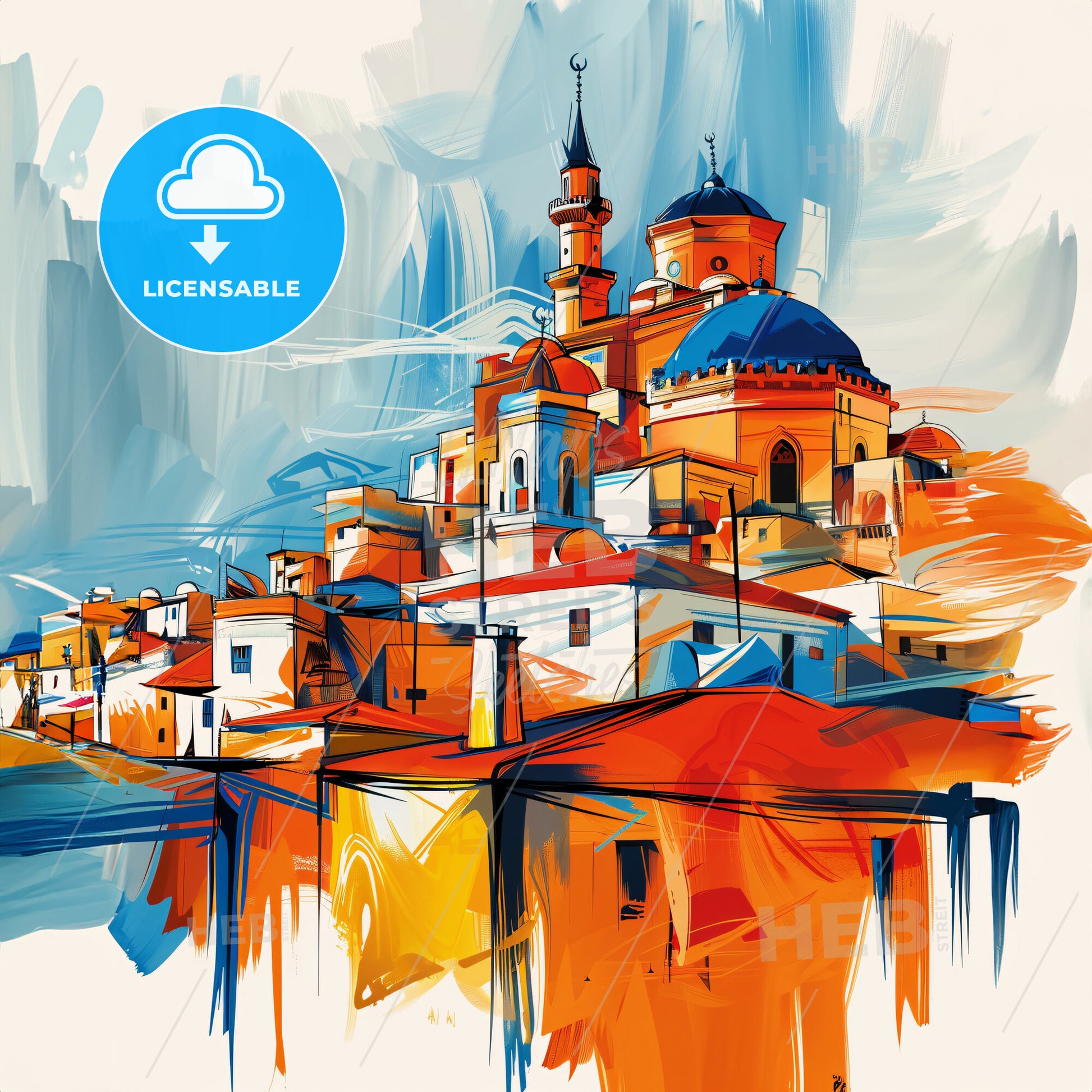 Vibrant Deir Ez-Zor, Syria - A Painting Of A Building