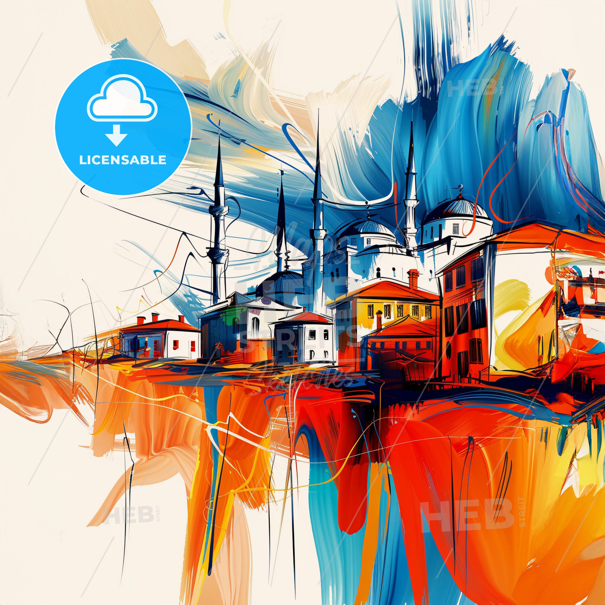 Vibrant Deni̇zli̇, Turkey - A Painting Of A City