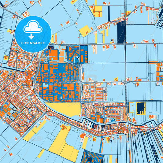 Colorful De Ronde Venen Street Map with Labels and Buildings