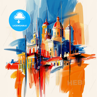 Vibrant Des Moines, Iowa - A Painting Of A Building