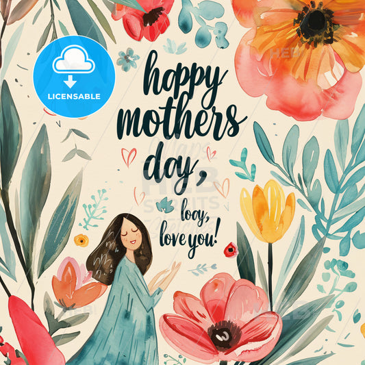 Design A Mothers Day Gift Card - A Card With Flowers And A Woman