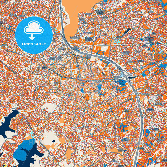 Colorful Diadema Street Map with Labels and Buildings