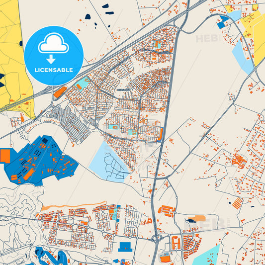 Colorful Diepsloot Street Map with Labels and Buildings