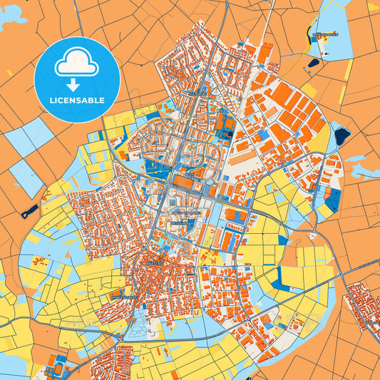 Colorful Dietzenbach Street Map with Labels and Buildings
