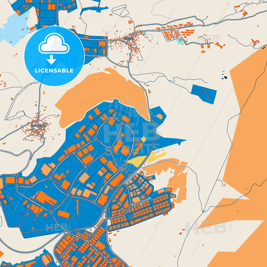 Colorful Dilovası Street Map with Labels and Buildings
