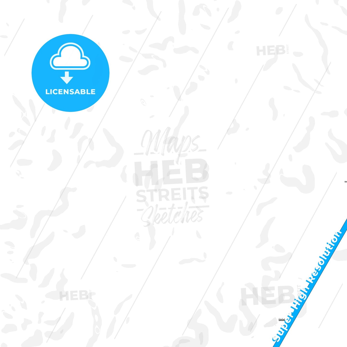 Djibouti, Djibouti Light Map with Street Names, City Names, and Districts