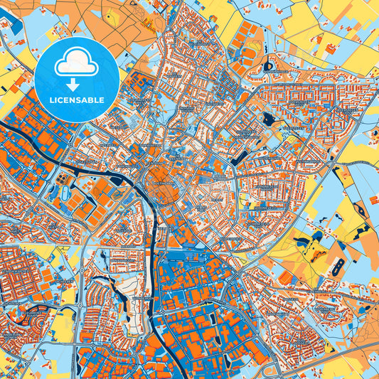 Colorful Doetinchem Street Map with Labels and Buildings