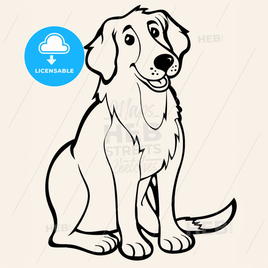 Dog - A Cartoon Dog Sitting And Smiling