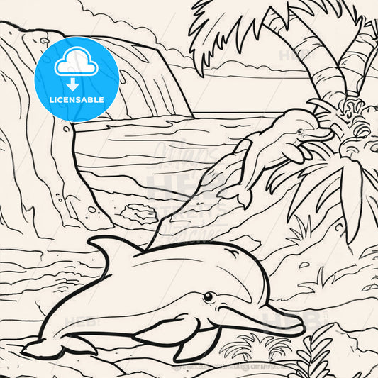 Dolphin - A Coloring Page Of A Dolphin And A Baby Dolphin