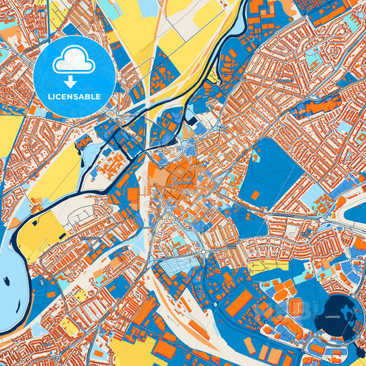 Colorful Doncaster Street Map with Labels and Buildings