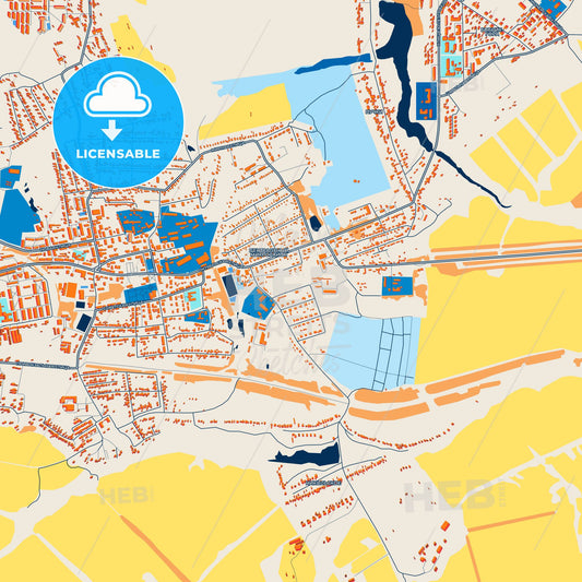 Colorful Donskoy Street Map with Labels and Buildings