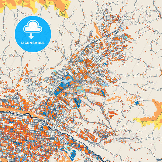 Colorful Dosquebradas Street Map with Labels and Buildings