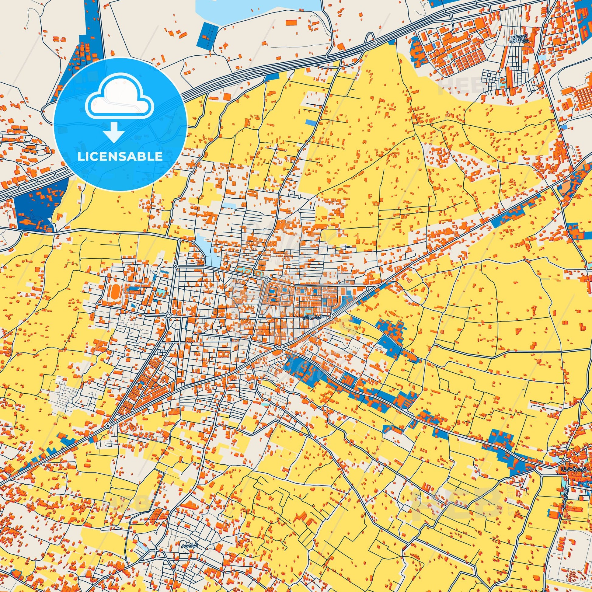 Colorful Douma Street Map with Labels and Buildings