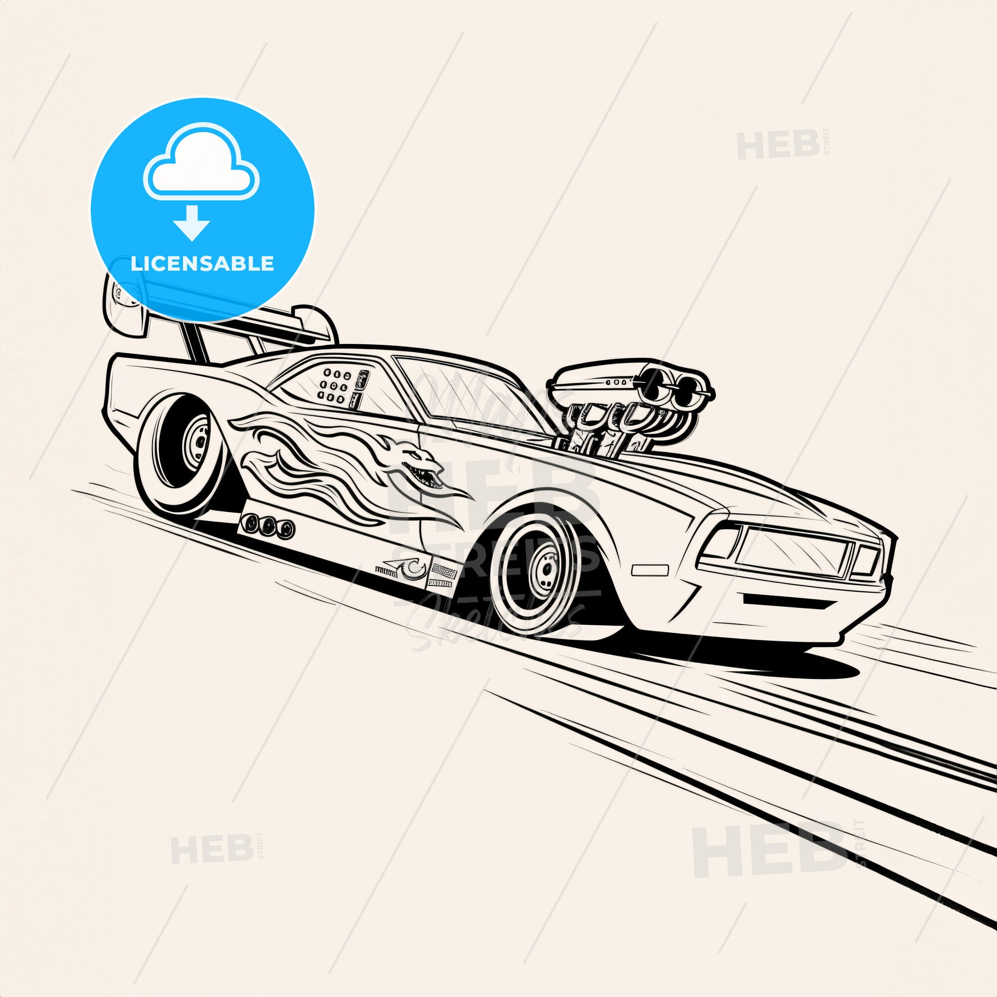 Drag Racing Cars Outline Drag Racing Car - A Black And White Drawing Of A Car – HEBSTREITS