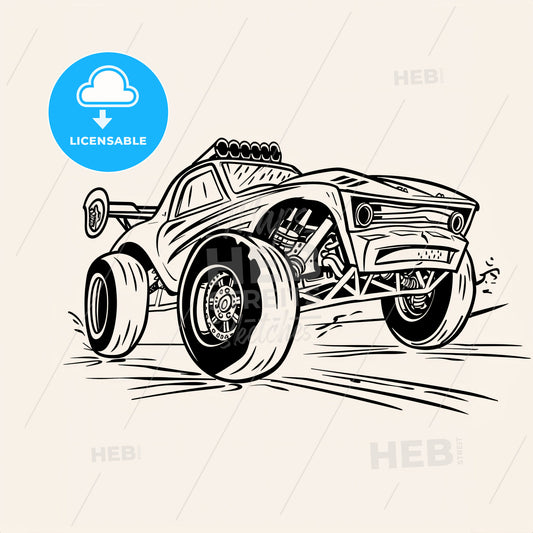 Dragster Racing Car - A Cartoon Car With Wheels