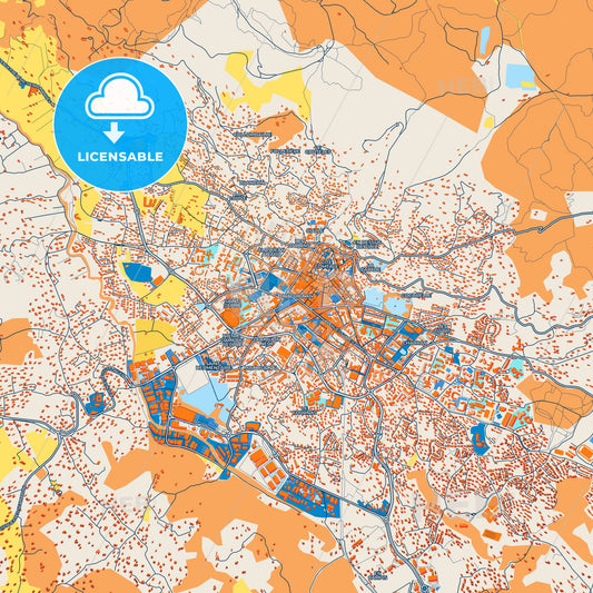 Colorful Draguignan Street Map with Labels and Buildings