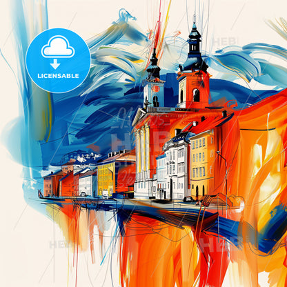 Vibrant Drammen, Norway - A Painting Of A City