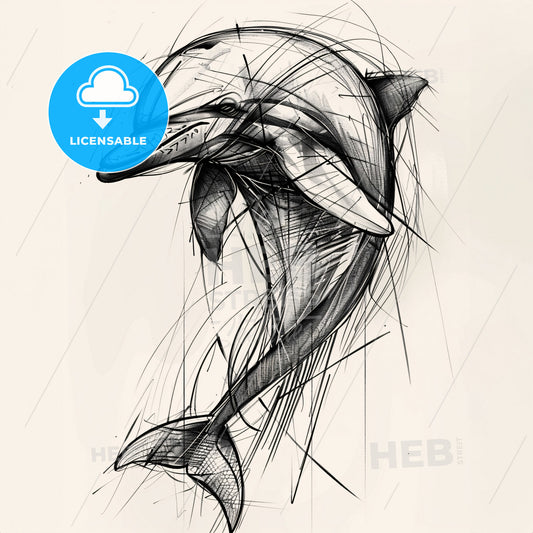 A Drawing Of A Dolphin