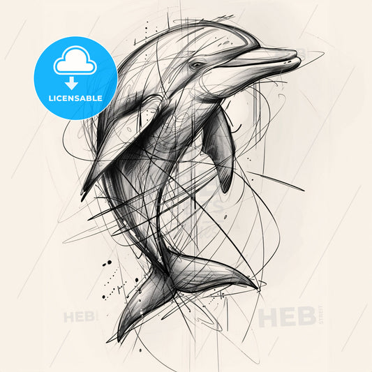 A Drawing Of A Dolphin